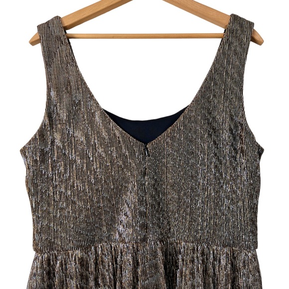 Joseph Ribkoff Gold and Silver Metallic Elegant Cocktail Party Dress - Picture 7 of 15